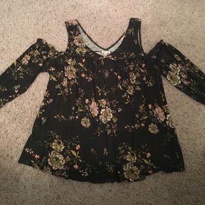 Cold-shoulder floral top