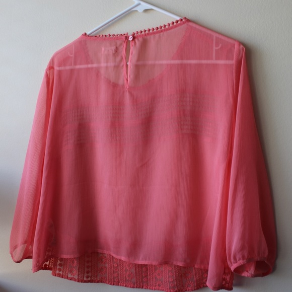 NWOT Garage Clothing Pink Sheer Blouse - Picture 2 of 8
