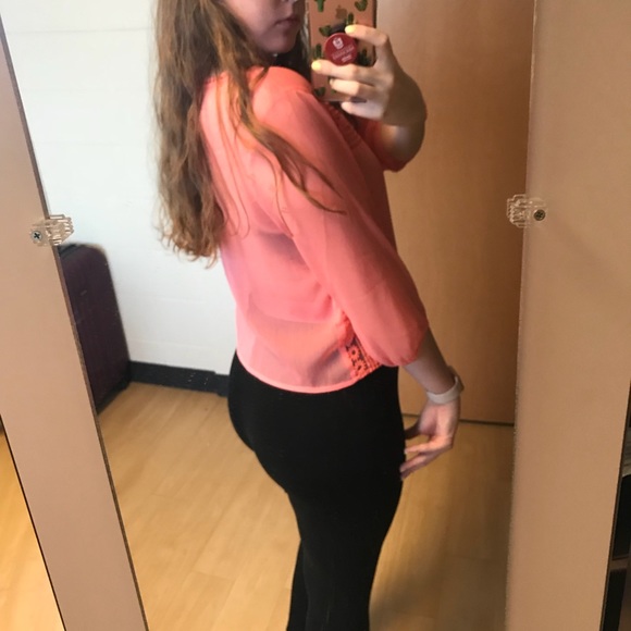 NWOT Garage Clothing Pink Sheer Blouse - Picture 4 of 8