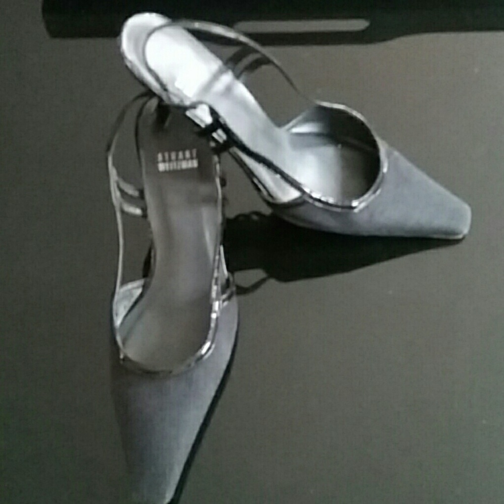 Stuart Weitzman Black slingback kitten heels