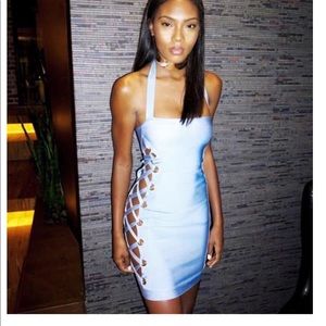 Miss Circle Blue Bandage Dress
