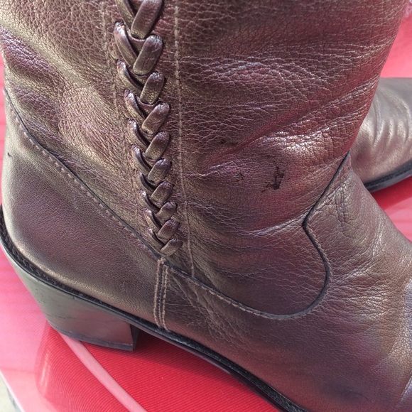 Stewart Weissman's bronze leather boots size 8 - Picture 4 of 8