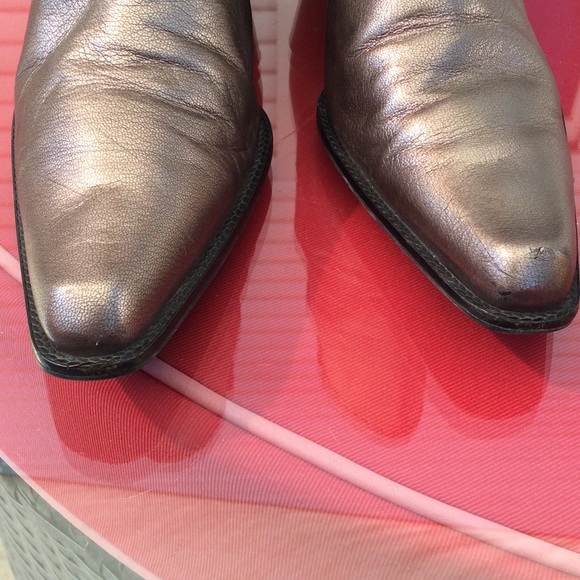 Stewart Weissman's bronze leather boots size 8 - Picture 6 of 8