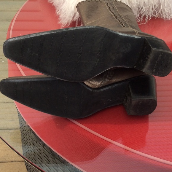 Stewart Weissman's bronze leather boots size 8 - Picture 7 of 8