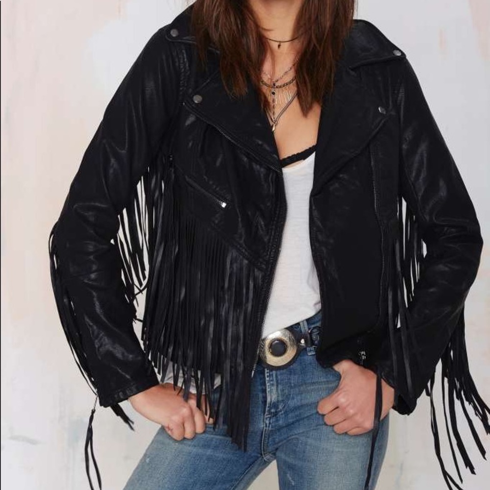 Fringe Leather Jacket