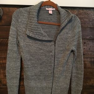 Gray Moto Sweater