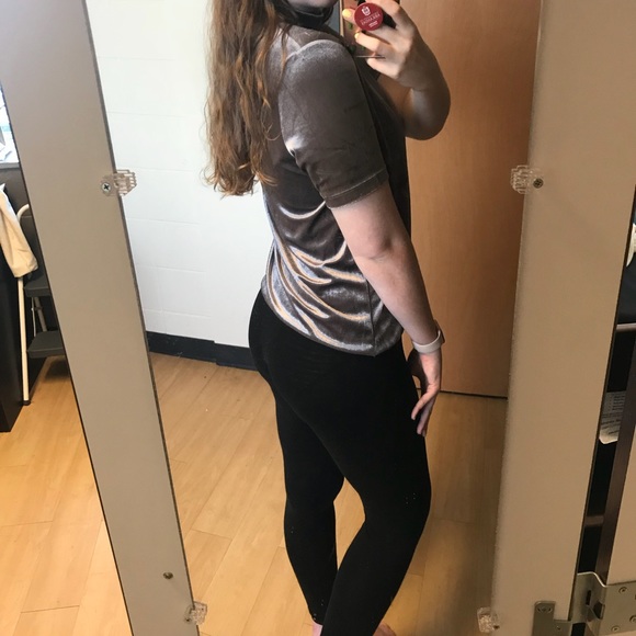 Zara Raw-hem Velvet Top (Mauve) - Picture 4 of 7