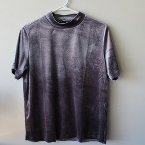 Zara Raw-hem Velvet Top (Mauve)