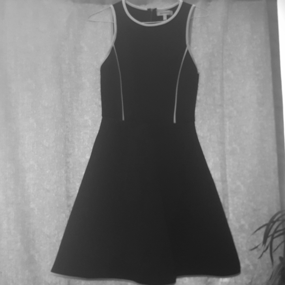 Monteau black pleated dress