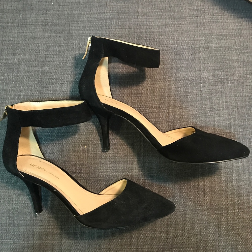 Suede Ankle Strap Heels