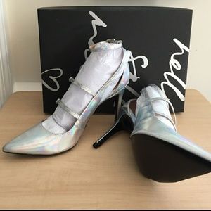 Banana Republic Desiree Strap Heel, Silver Opal