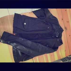 Banana republic black leather jacket