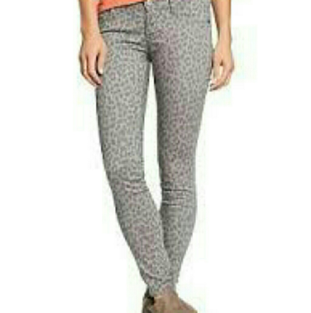 Old Navy rockstar leopard print grey skinny jeans