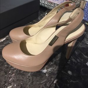Calvin Klein nude platform heels