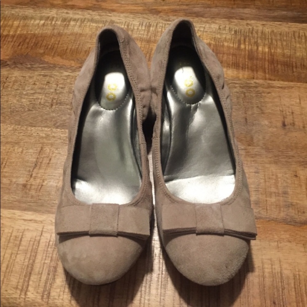 Suede low wedges
