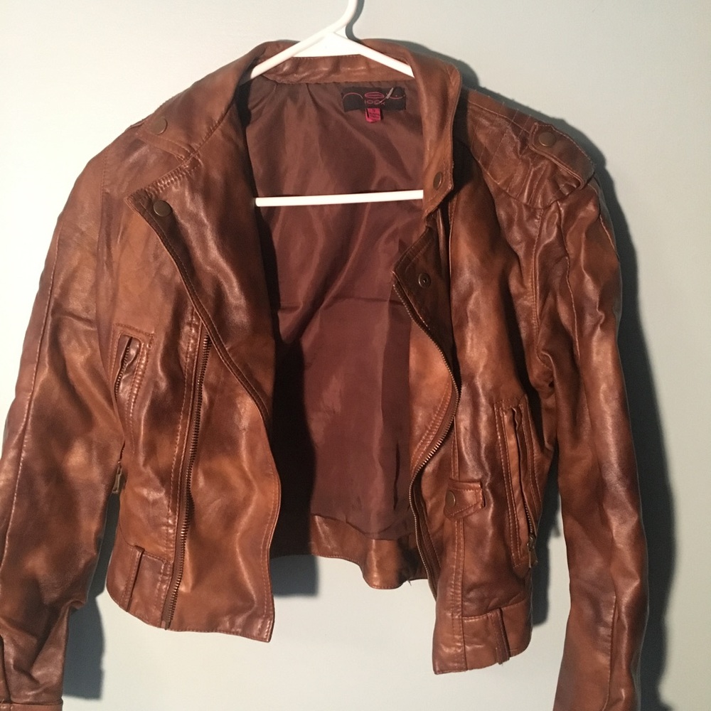 Dark brown leather jacket