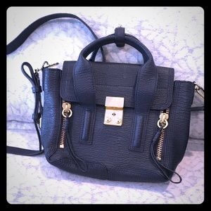 3.1 Philip Lim mini pashli bag in navy leather.