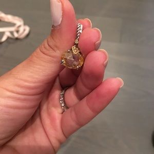 Judith ripka yellow stone silver earrings