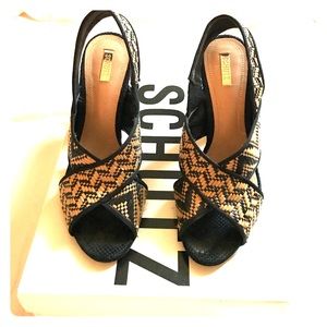 SCHUTZ Trama Indian Natural High Heel Sandal