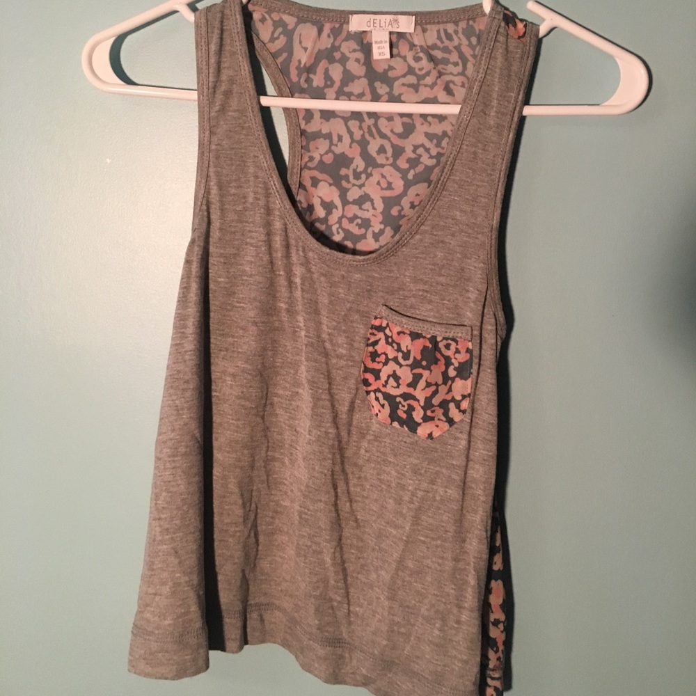 Cheetah and gray muscle tank
