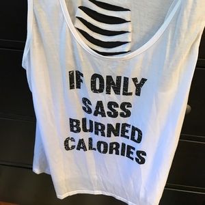 Sassy gym tank top with cute back