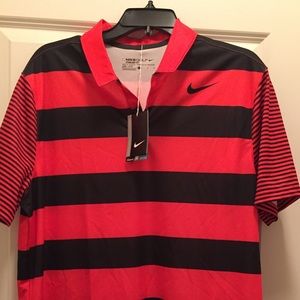 Nike Golf Dri-Fit Red and Black Polo
