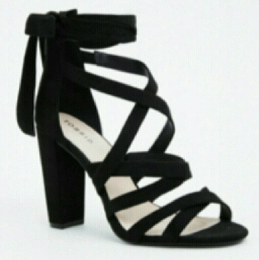 Strappy Wrap Lace-Up Heels (Wide-Width)--SOLD