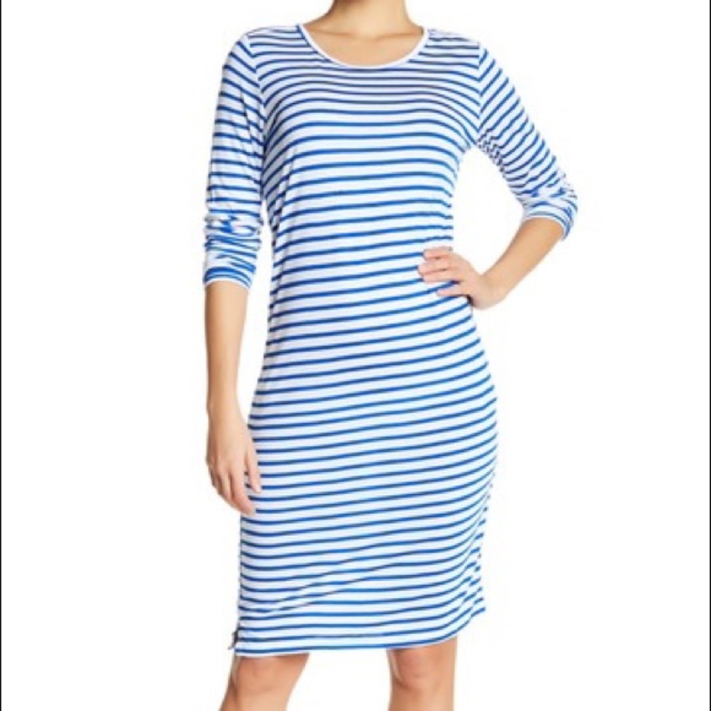 Mikoh striped long sleeve dress in blue size 1