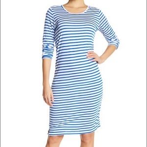 Mikoh striped long sleeve dress in blue size 1
