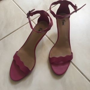 Pretty in pink ankle strap heels, 2 1-2 "