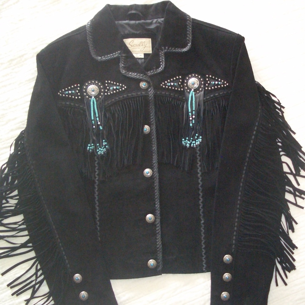Scully western boho suede leather fringed jacket