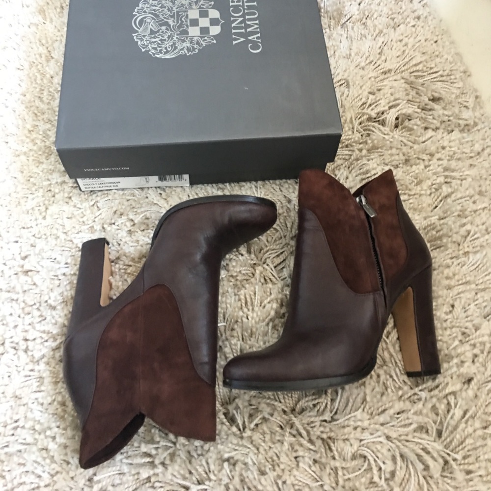 Vince Camuto-brown leather /suede ankle boots