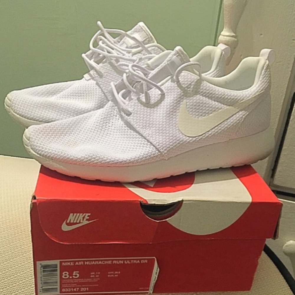 All white fishes brand new with Nike shorts