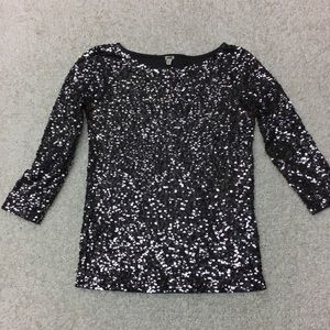 J. Crew sequin 3/4 sleeve XXS top