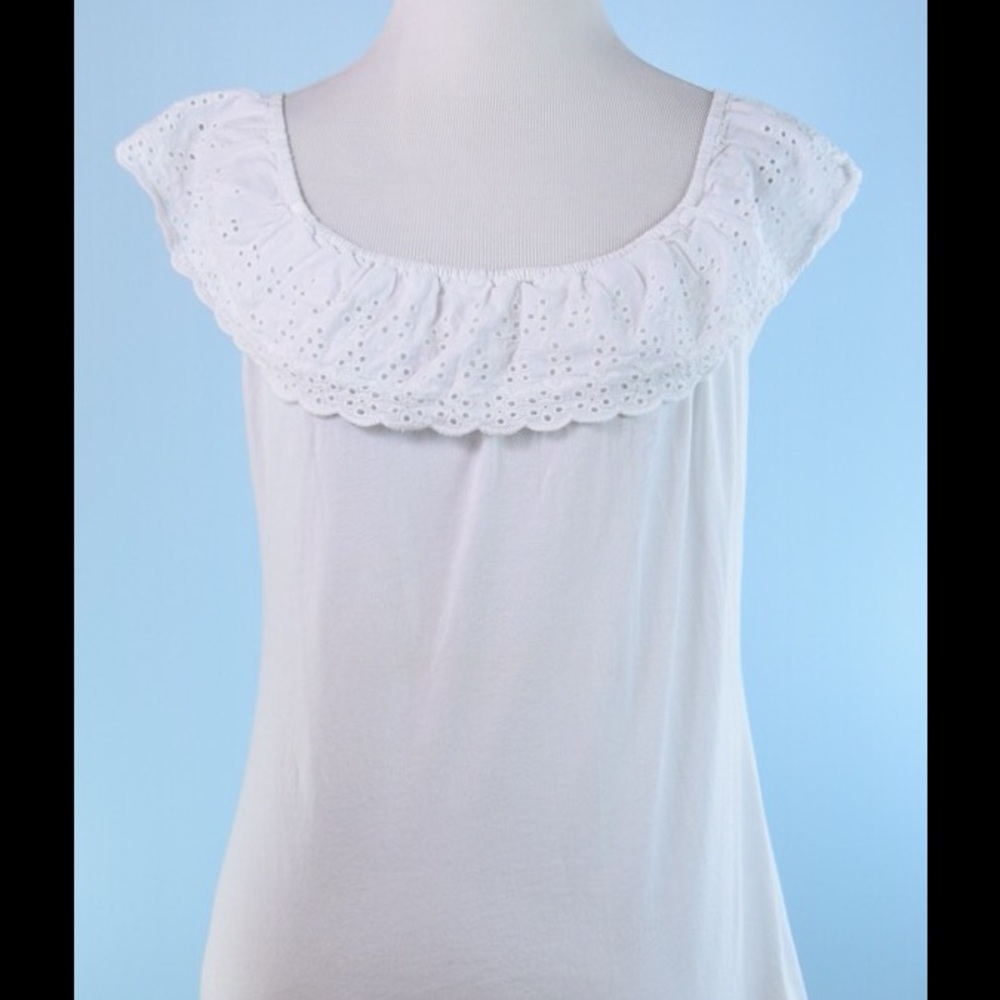 DELETTA white eyelet top Small