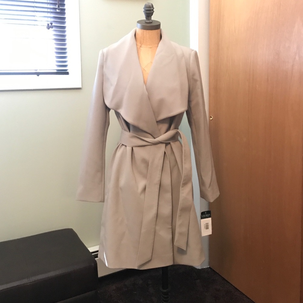 Crepe Open Front Wrap Coat