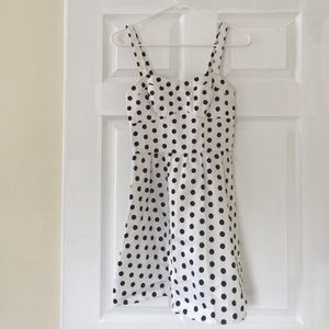 White and black polka dot dress