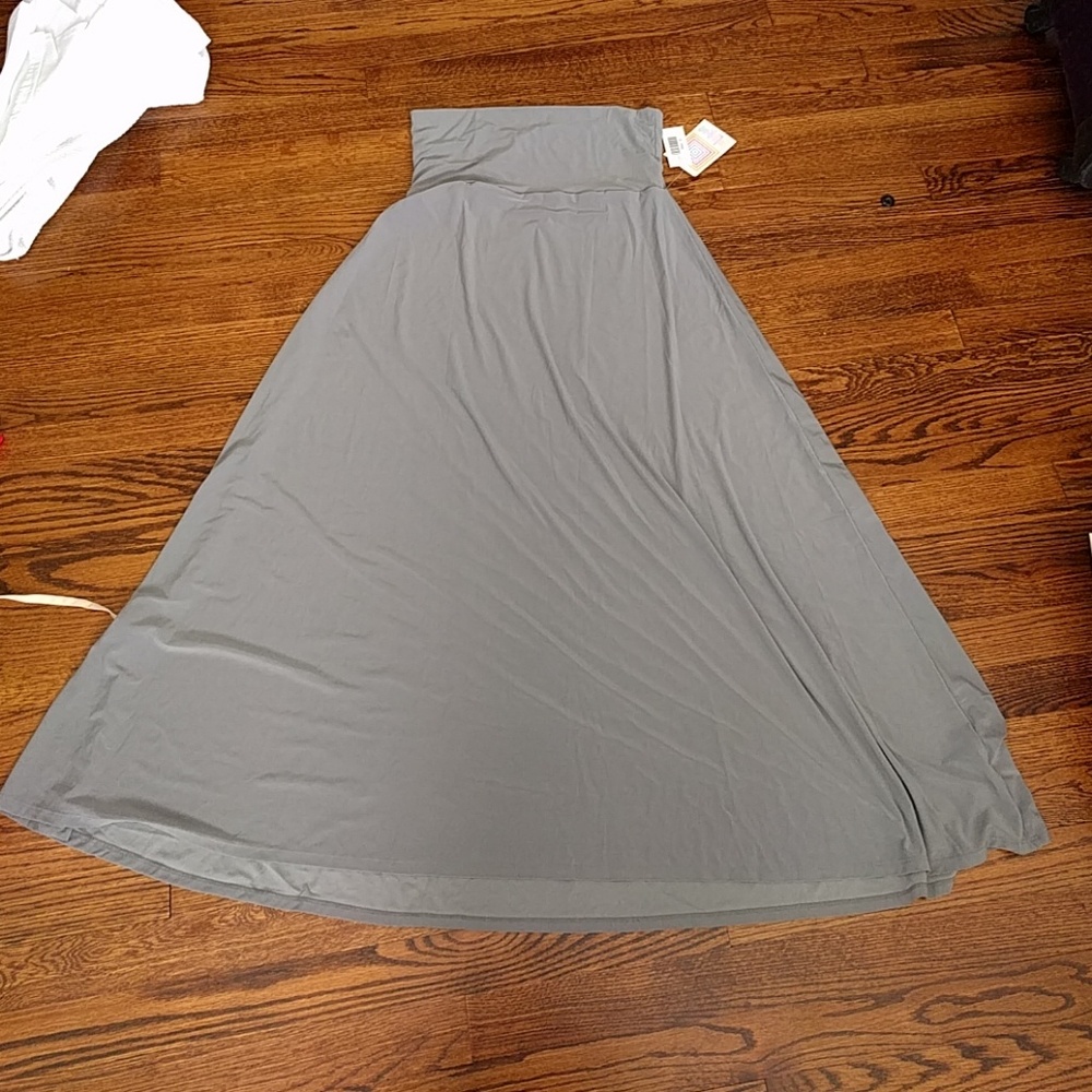 Slinky gray maxi skirt