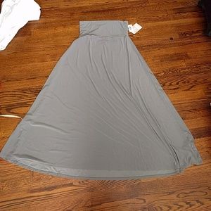 Slinky gray maxi skirt