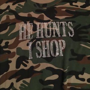 Fashionable Camo Tee with rhinestones