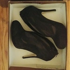 Suede and mesh Platform 4 inch heels