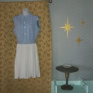 Groovy 60's 70's vintage polyester dress w/ pleats Groovy 60's 70's vintage polyester dress w/ pleats