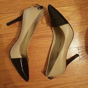 3 inch black and tan heels
