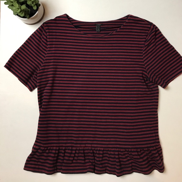 J. Crew Tops - 🌟HP🌟 J Crew Peplum Stripe Top