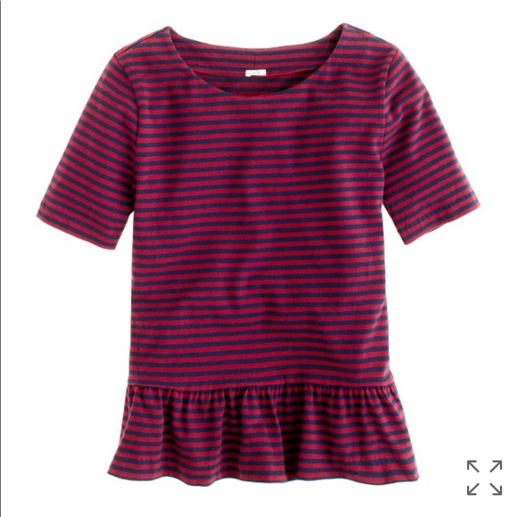 🌟HP🌟 J Crew Peplum Stripe Top - Picture 3 of 3