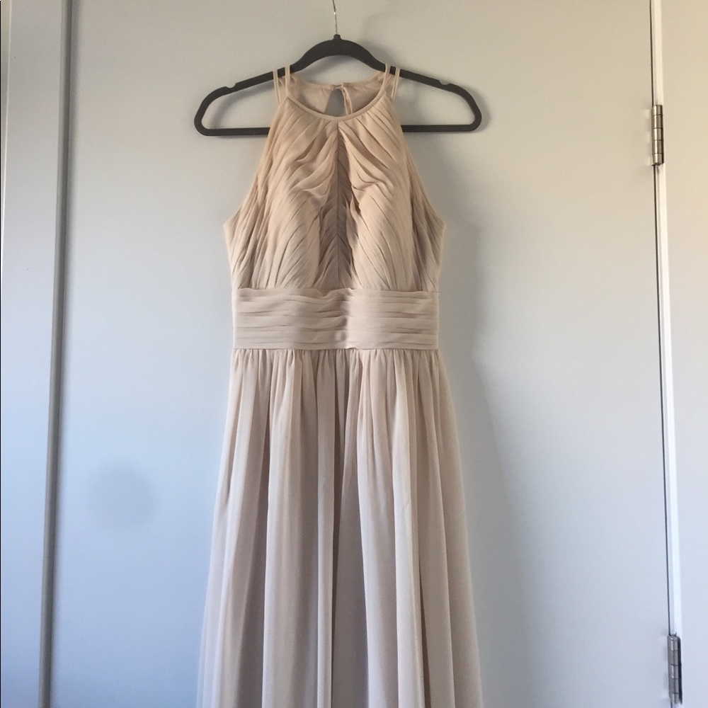 Bill Levkoff bridesmaid dress in "champagne"