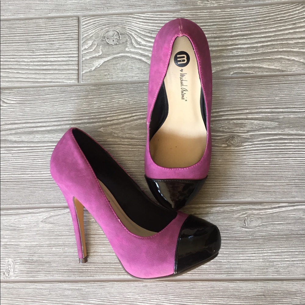 Michael Antonio Purple Black Toed Heels.