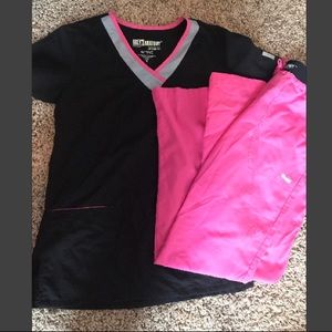 Greys anatomy scrubs. Top small bottoms small