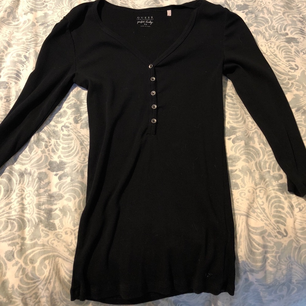 Guess Perfect Henley in BLACK