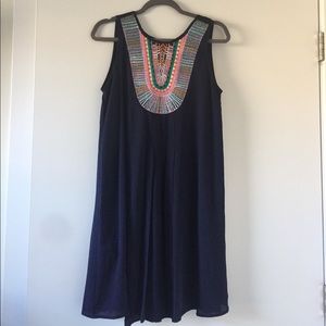 Fun navy trapeze dress